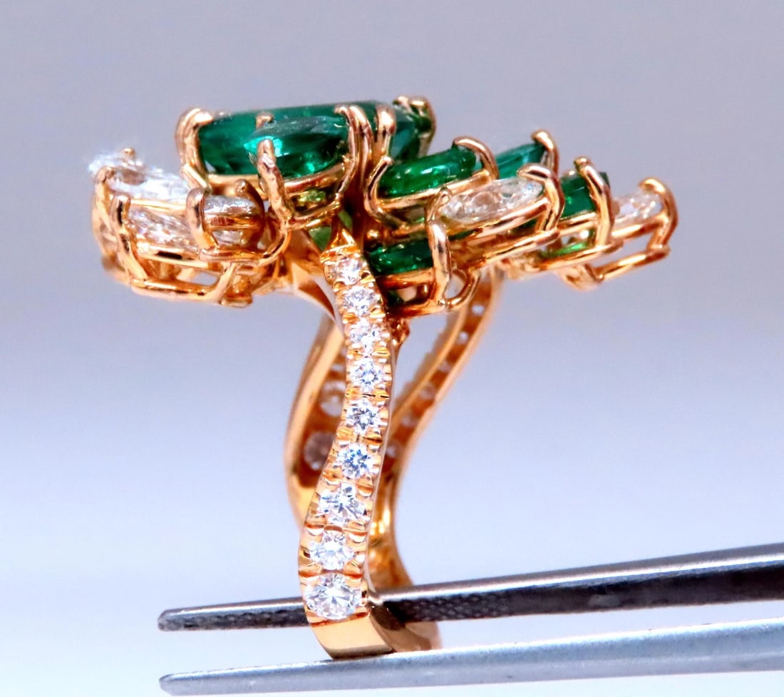 GIA 3.27ct Natural Emerald Cocktail Diamond Ring 14kt F2 12410** - 6