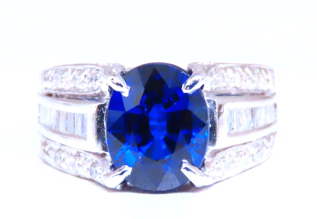 4.70ct Lab Created Sapphire Diamonds ring 14kt gold 12436 (1 of 6)