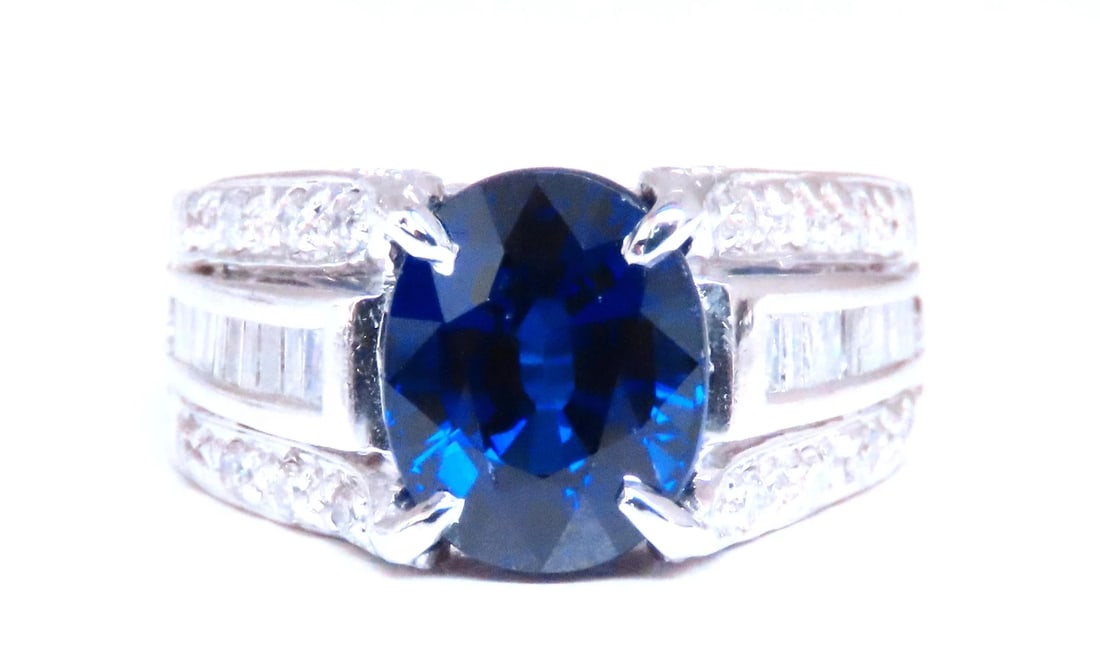 4.70ct Lab Created Sapphire Diamonds ring 14kt gold 12436 - 3