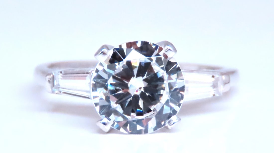 3.50ct White Zircon Engagement Ring 14kt Gold 12435 - 2