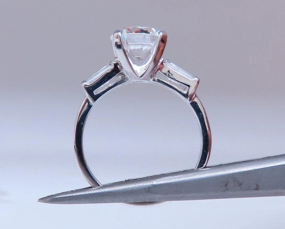 3.50ct White Zircon Engagement Ring 14kt Gold 12435 - 4