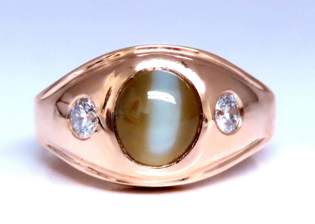 GIA Certified 3.15ct Natural Cats Eye Ring 14kt 12415 - 3