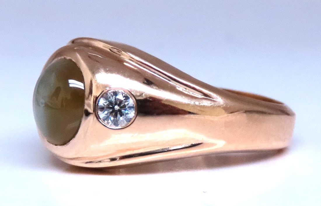 GIA Certified 3.15ct Natural Cats Eye Ring 14kt 12415 - 4