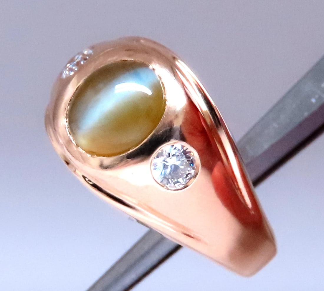GIA Certified 3.15ct Natural Cats Eye Ring 14kt 12415 - 7