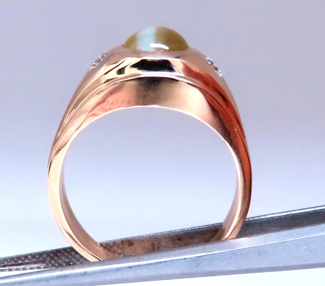 GIA Certified 3.15ct Natural Cats Eye Ring 14kt 12415 - 8