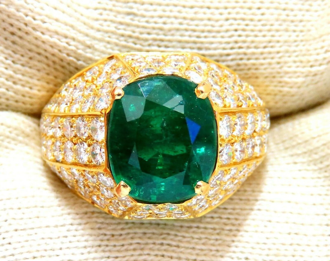 GIA Certified 4.30ct Natural Emerald Diamonds Ring 14kt 11512 - 3