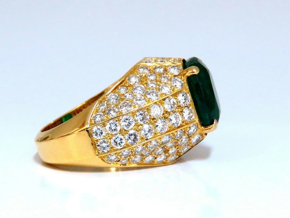 GIA Certified 4.30ct Natural Emerald Diamonds Ring 14kt 11512 - 4