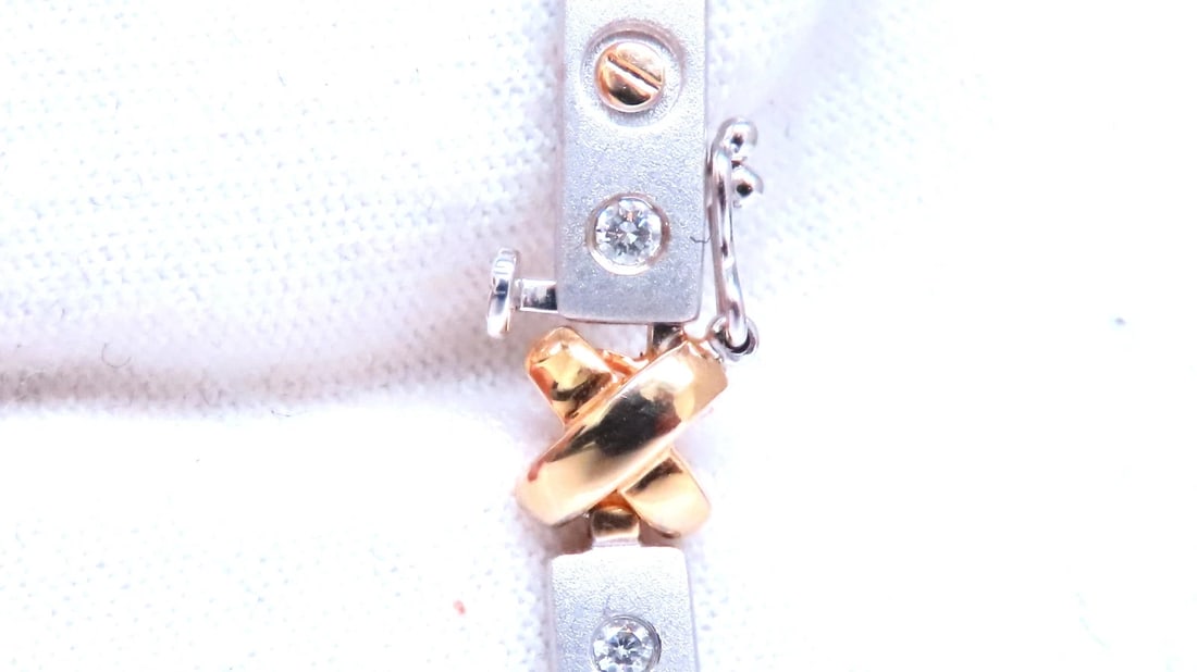 .50ct Natural Diamond Link Bracelet 14kt Gold Sandblast X 12388** - 3