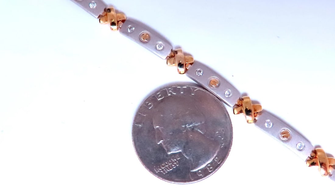 .50ct Natural Diamond Link Bracelet 14kt Gold Sandblast X 12388** - 7