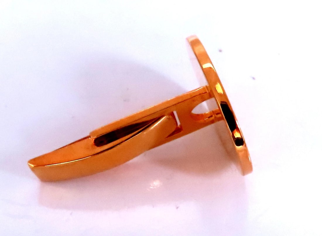 Sunburst Graver Etch Oval Cufflinks 14kt Gold 12367** - 6