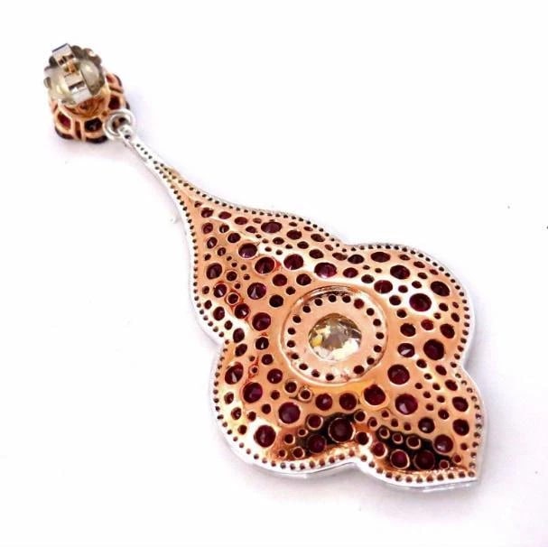 GIA Certified 35.27ct Natural Ruby Diamonds Dangle earrings 18kt Premier 12353** - 11