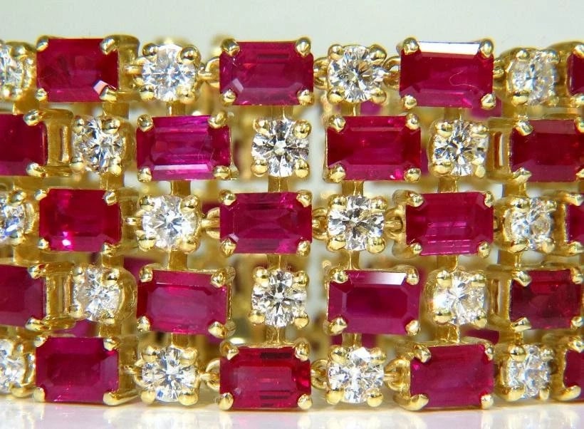 GIA Certified Natural Ruby Diamond Cuff Bracelet 18kt Important 12337** - 3