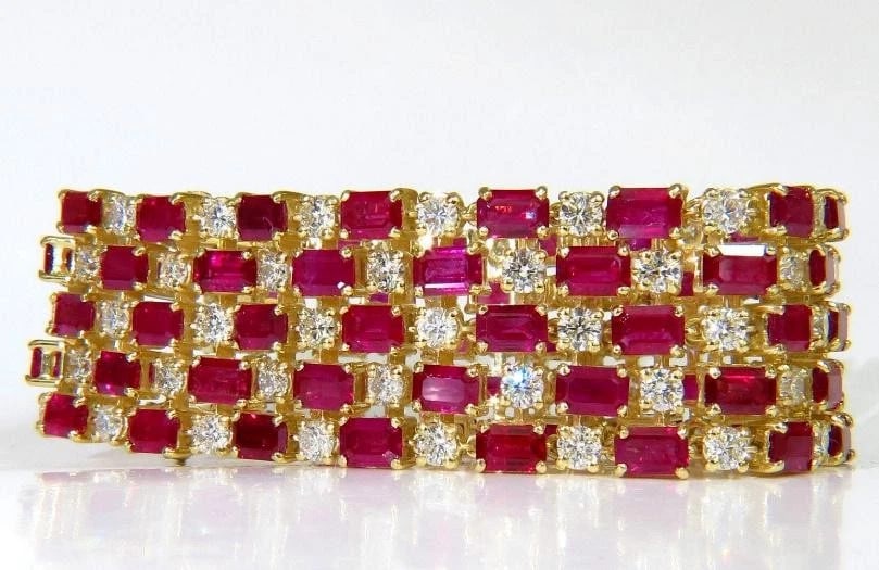 GIA Certified Natural Ruby Diamond Cuff Bracelet 18kt Important 12337** - 5