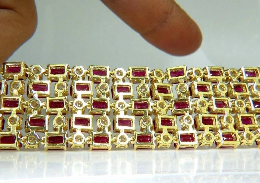 GIA Certified Natural Ruby Diamond Cuff Bracelet 18kt Important 12337** - 9