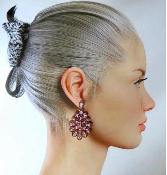 7.76ct Natural Ruby Diamond Dangle Chandelier pendant earrings 14kt Ref 12336** - 3