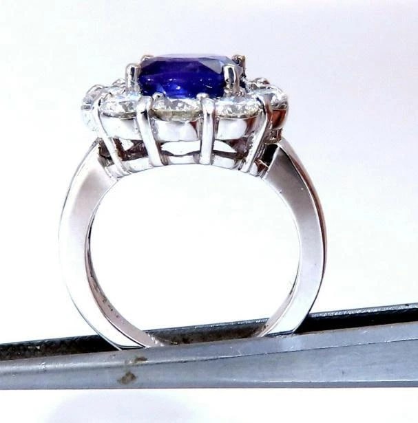 GIA Certified 3.48ct Natural Purple No Heat Sapphire Diamonds Ring 14kt #12342 - 7
