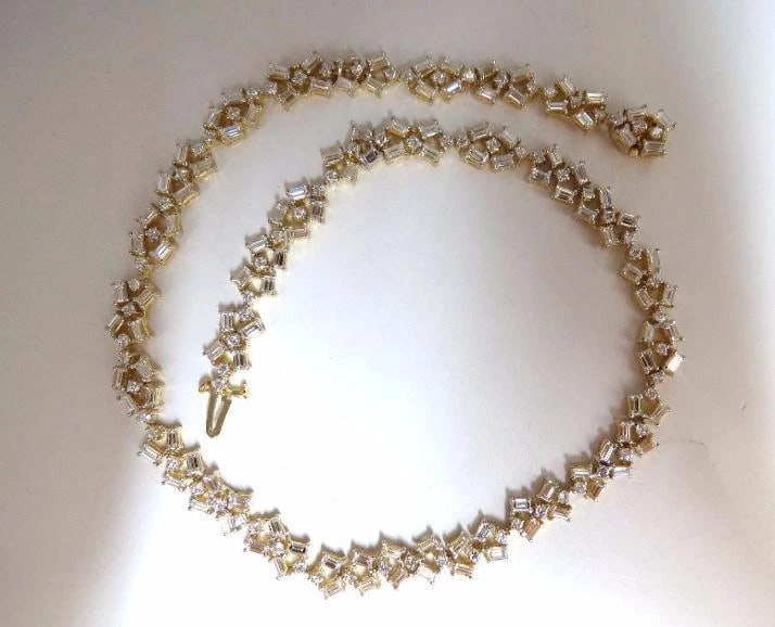 15.00 Carat Diamonds Baguette & Rounds Eternity Riviera Necklace 18kt Ref 12328* - 6