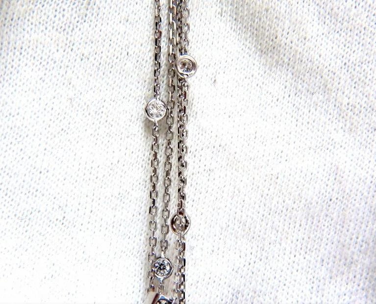 Diamonds Dangling Chandelier 3.50ct Pendant Station Necklace 18kt Ref 12318** - 3