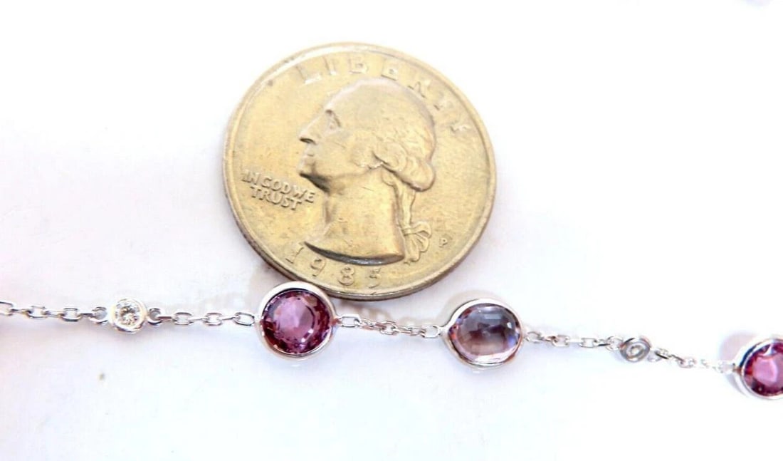 25.10ct multi-colored natural spinel diamonds yard necklace 14kt gold 12307** - 4