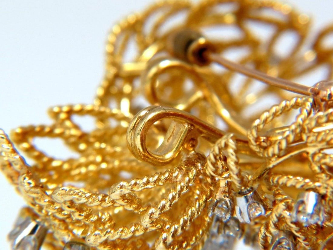 10ct natural diamonds neoclassical brooch 18kt gold platinum Ref 12316** - 3