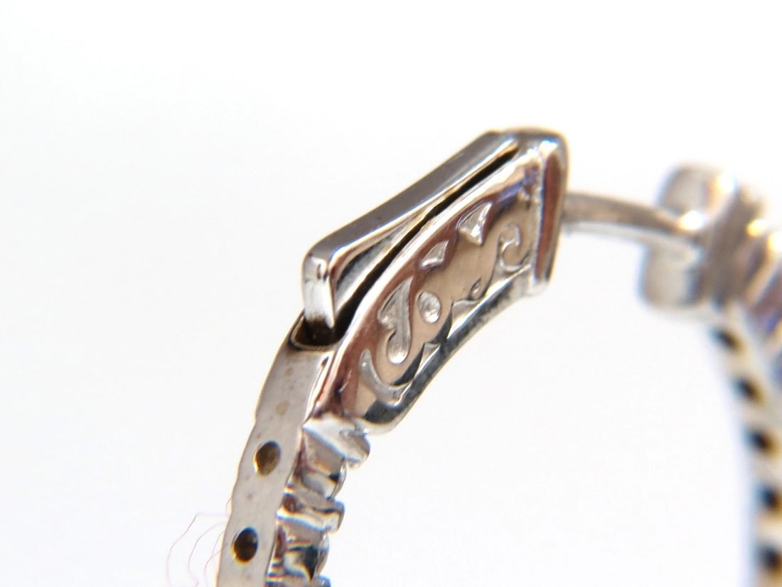 .86ct natural round brilliant in/out diamond hoop earrings 14kt g/vs** - 7