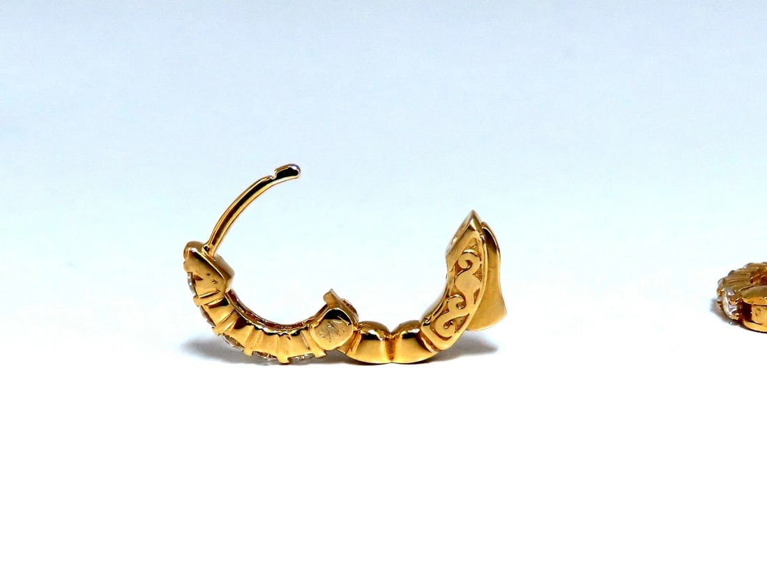 .50ct natural round diamonds inside out hoop earrings button 14 karat .5 inch** - 4