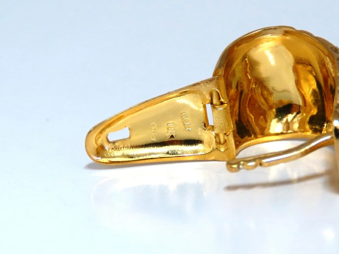 .36ct Natural Diamonds Stripped Staggered Row Bead Set Earrings 18kt Gold** - 3