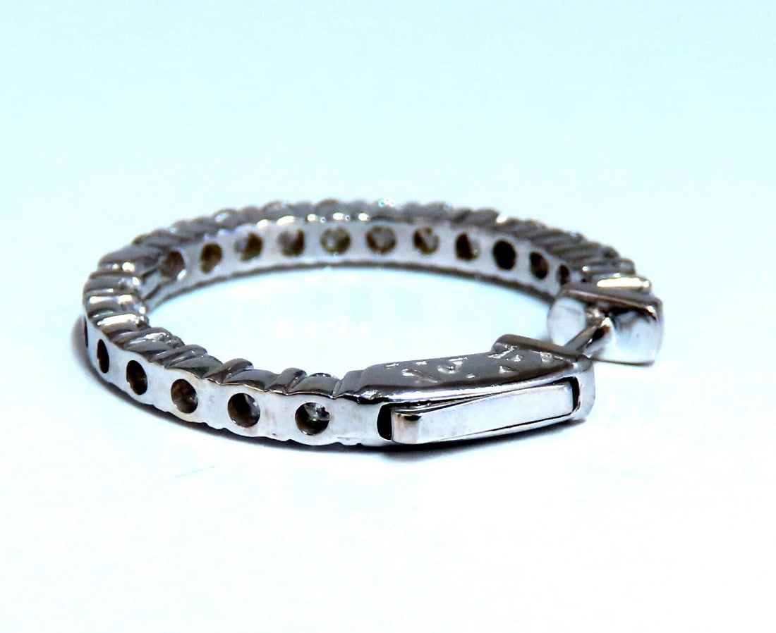 2.20ct Natural Diamond Hoop Earrings 14kt White Gold -1 inch** - 6