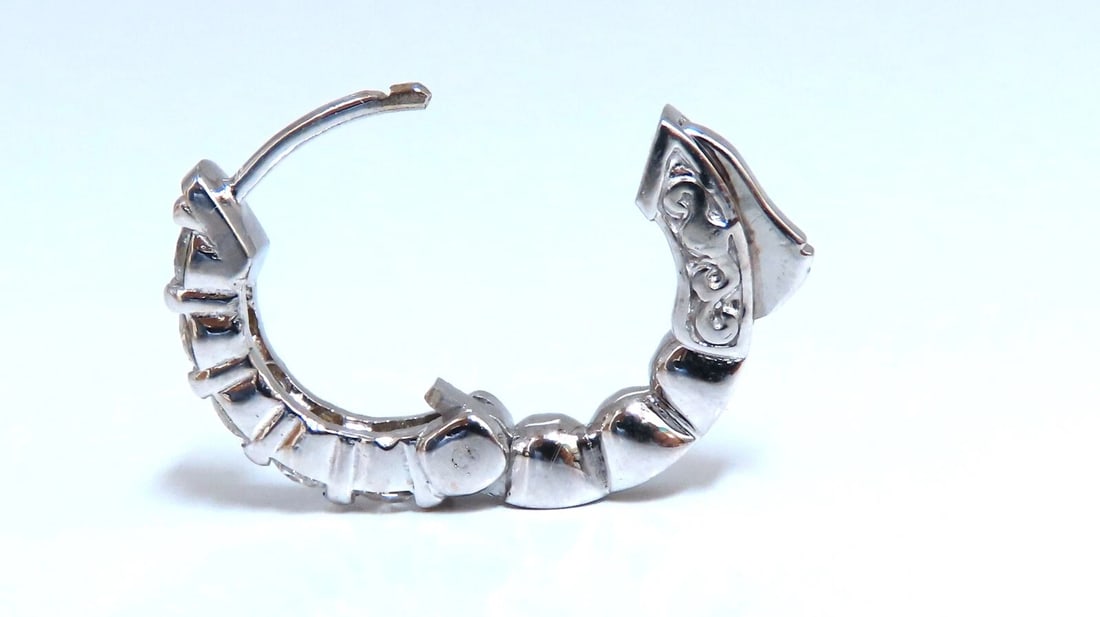 .83ct Natural Round Diamond hoop earrings 14kt 15mm single share prong** - 5