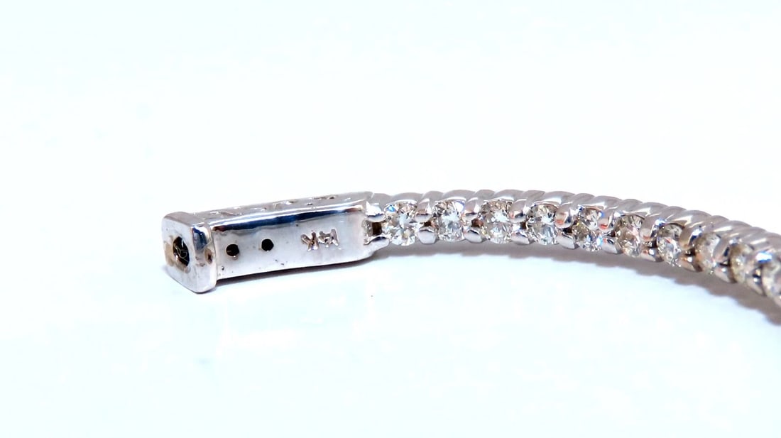 2.68ct Natural Round Diamond hoop earrings 14kt 1.7 inch single share prong** - 4