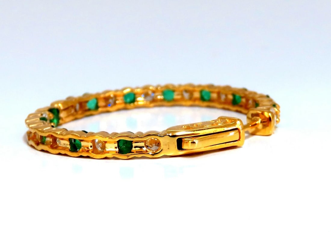 3.77ct natural emerald diamonds hoop earrings 14kt yellow gold inside out** - 5