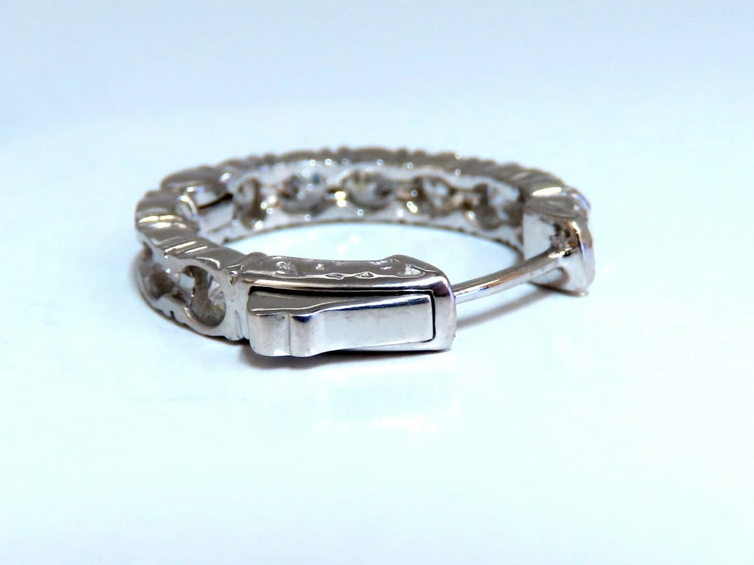 2.93ct Natural Round Diamond elongated hoop earrings 14kt 20m share prong** - 5