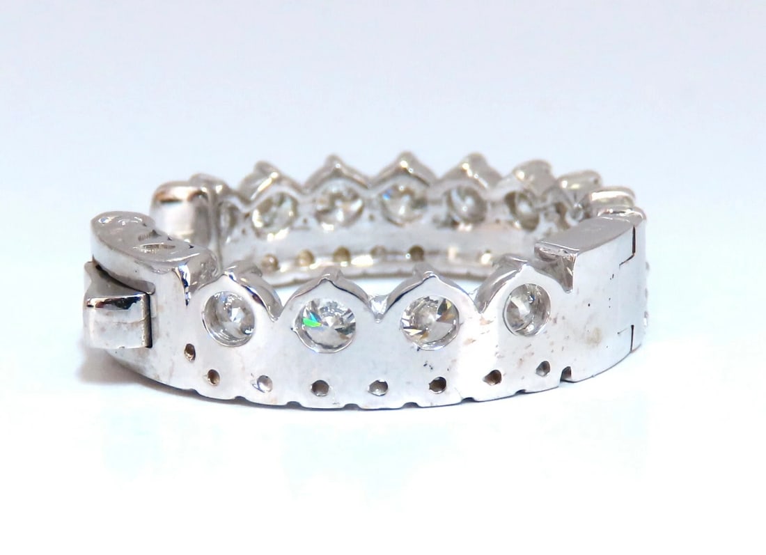 4.70ct Natural Round Diamonds Double Row Earrings 14kt stacking deco** - 4