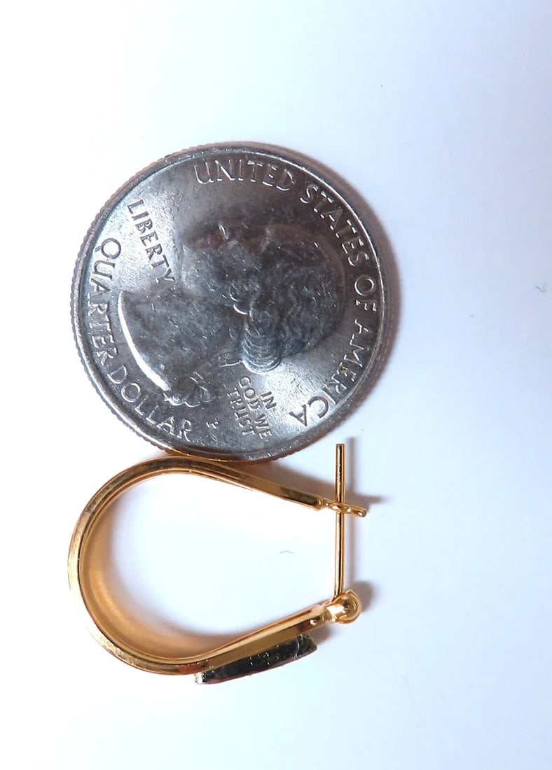 .06ct Natural Diamond Earrings 14kt Gold Semi Hoop** - 4