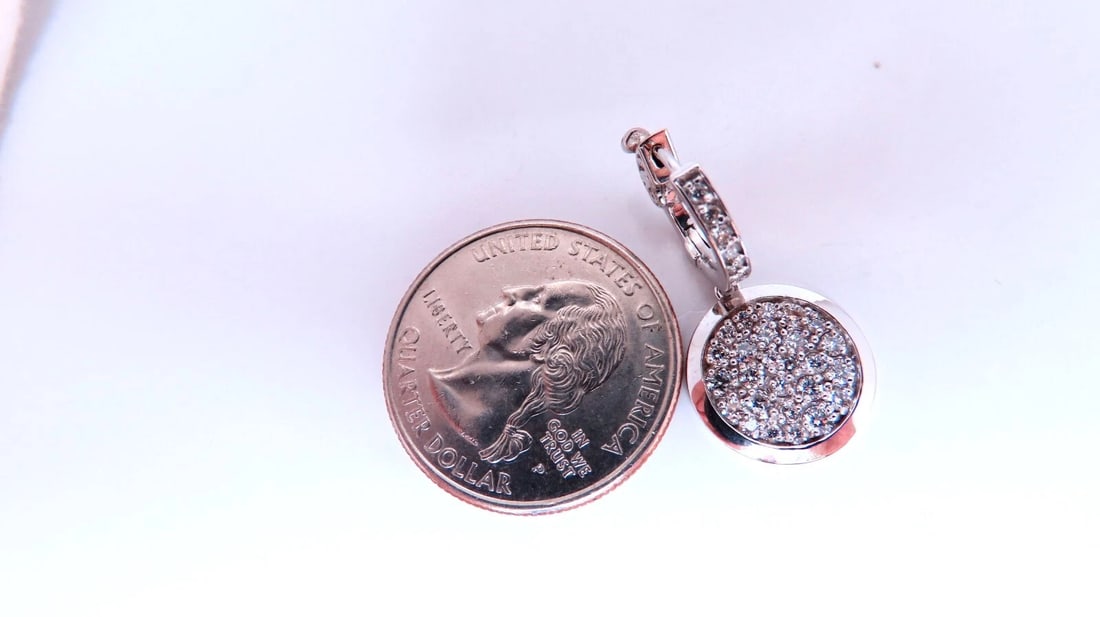 1.50ct natural diamonds dangle earrings 14kt circle dangles** - 4