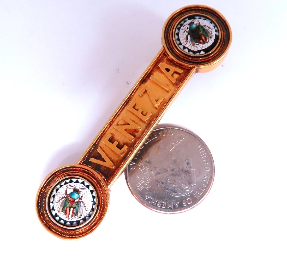 Vintage Venezia Oietra Dura Bug Pin 18kt** - 6