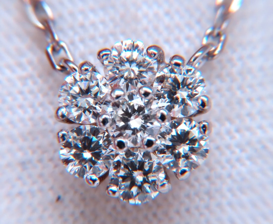 .92ct diamonds halo cluster necklace 18kt** - 3