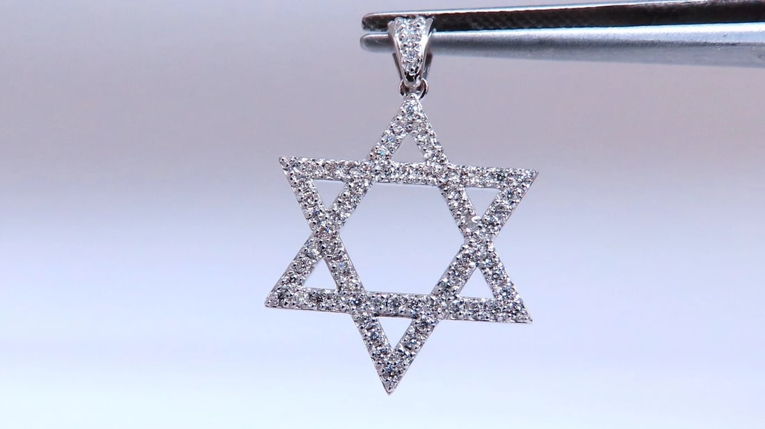 .40ct round natural diamonds star pendant 14kt 20mm** - 3