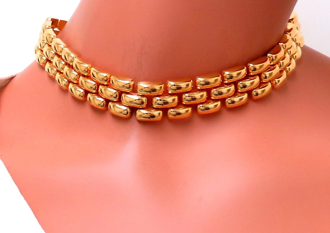 18.5mm Wide Classic Panther Link Necklace 14kt gold 74 grams** - 7