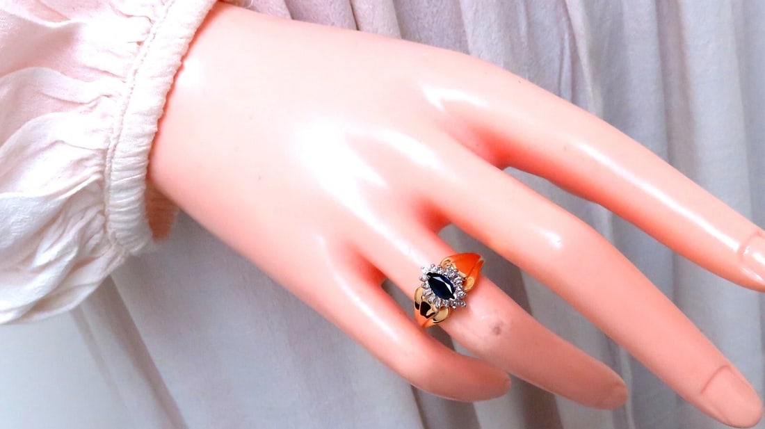 Sapphire Diamonds Standard Cathedral Ring 14kt - 6