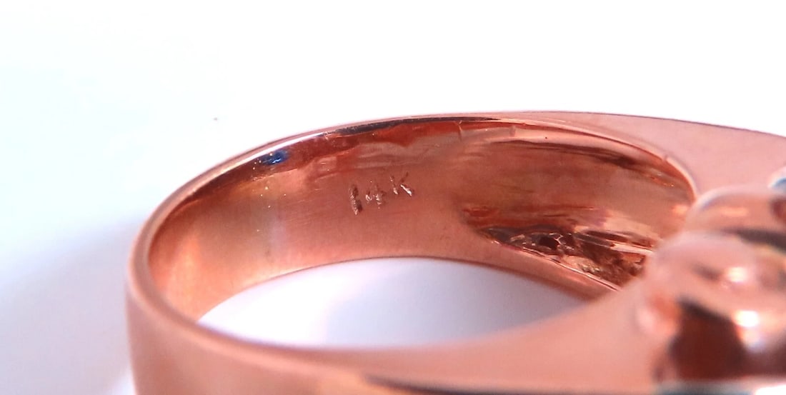 Vintage Sapphire Diamonds Curling Motif Ring 14kt - 6