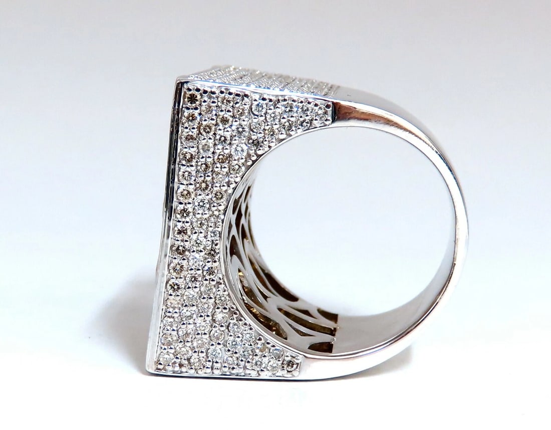 Natural Light Fancy Yellow Green Diamonds Mens Ring 18 Karat Big & Tall Grande - 5