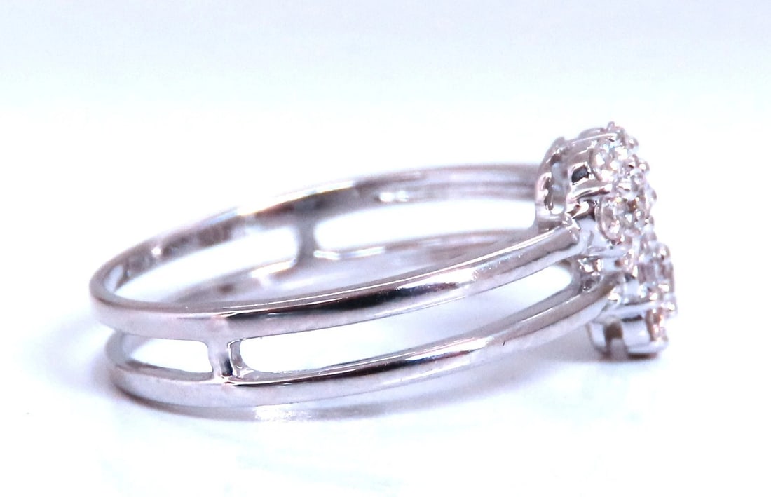 Double Cluster .26ct natural diamonds 18kt gold ring - 3