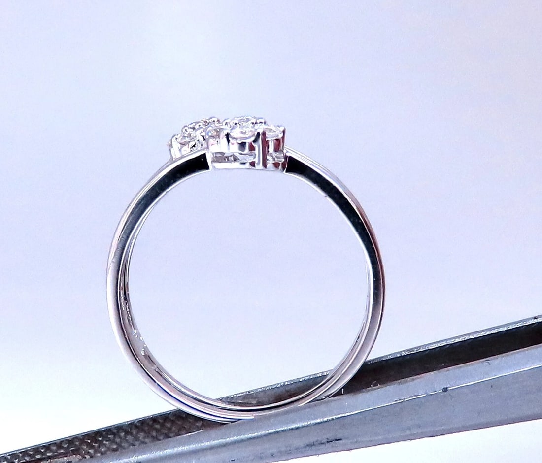 Double Cluster .26ct natural diamonds 18kt gold ring - 4