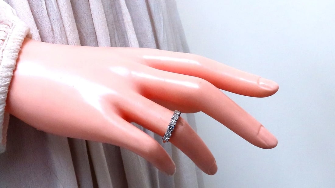 .70ct Natural Round Diamonds Eternity Ring Sharing Prong G/Vs 14kt gold - 5