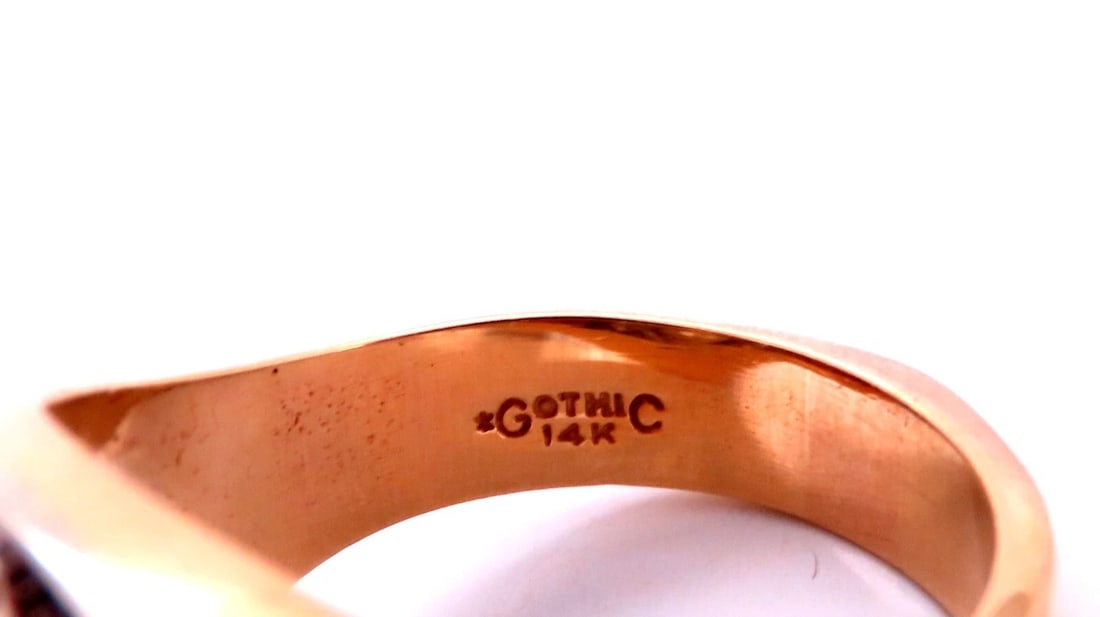 .55ct. mens natural round diamond ring 14kt gold Gothic - 5