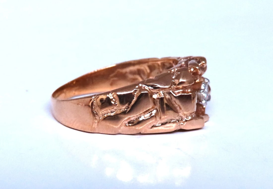 .20ct. mens natural round diamond solitaire ring 14kt gold H/Vs - 4