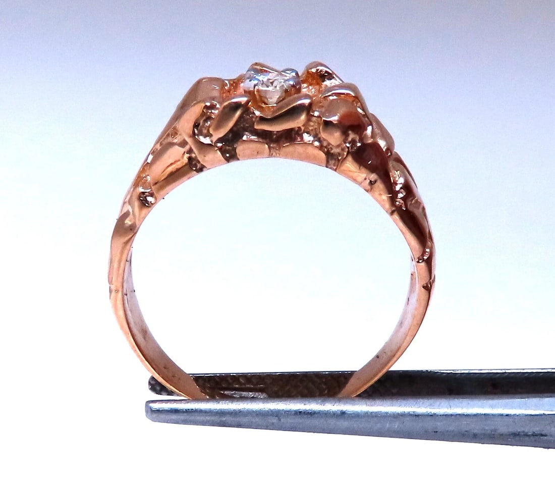 .20ct. mens natural round diamond solitaire ring 14kt gold H/Vs - 5