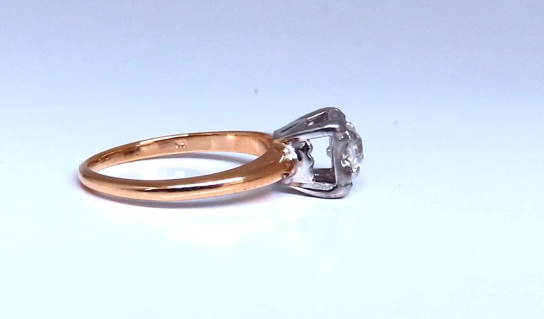 Vintage Solitaire Raised .30ct Round Diamond Engagement ring 14kt Gold - 3