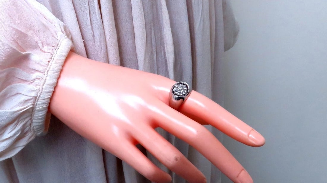 .78ct Natural Round Diamonds Signet Style Ring 14kt. Gold - 6